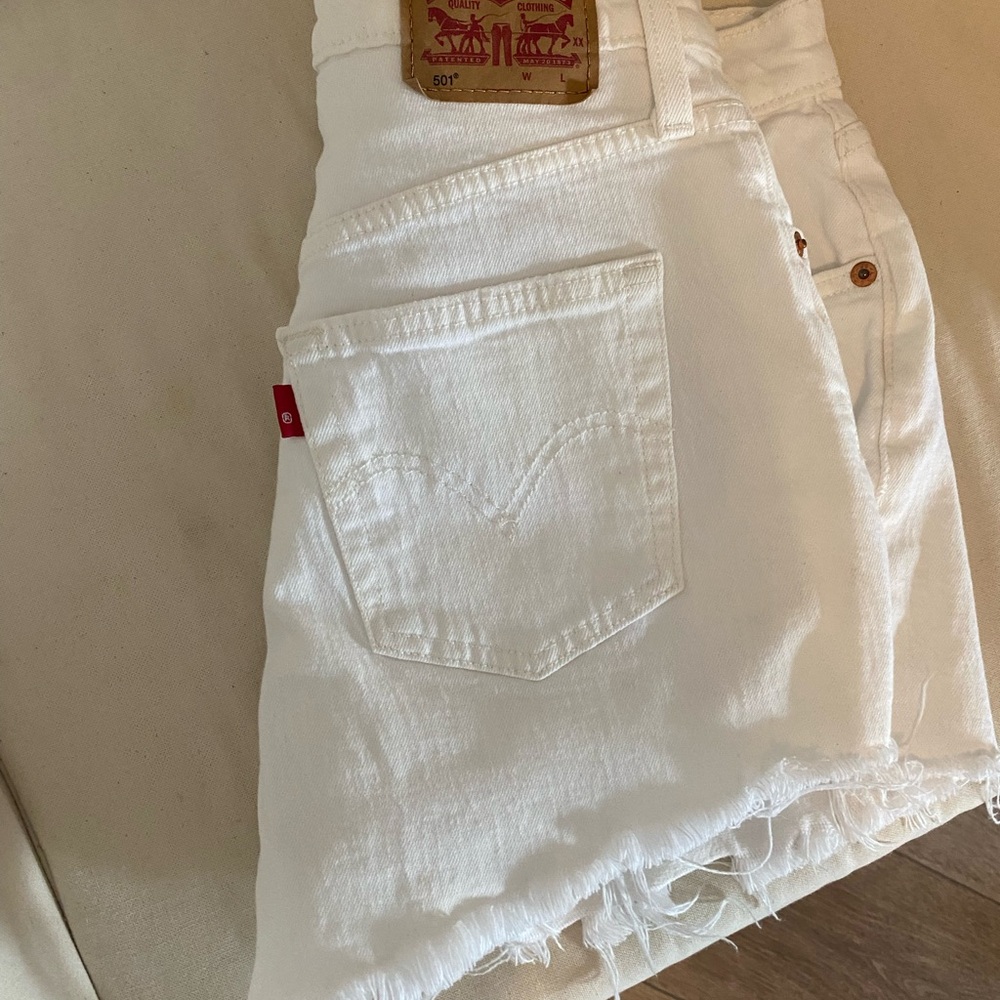 Levi's Classic White Jean Shorts